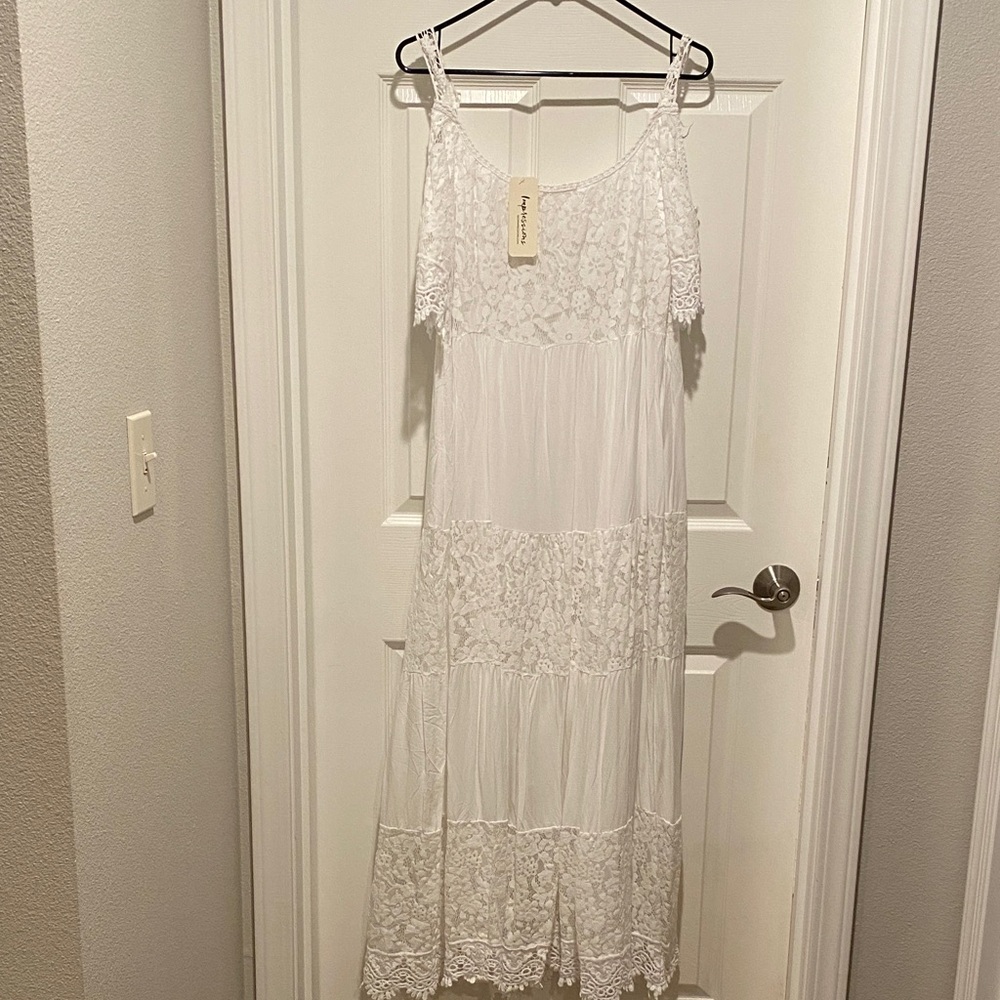 Impressions Ivory Lace Maxi Dress - Picture 7 of 9